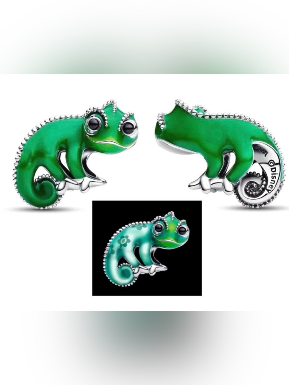 Sterling Silver Disney Tangled Pascal Color-Changing Chameleon Charm